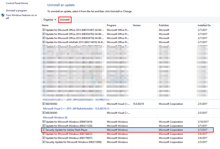 desinstala flash para reducir el uso del disco