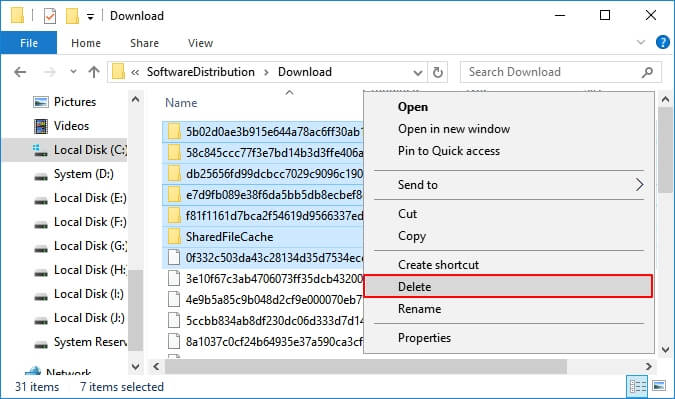 borrar la caché de actualización de Windows