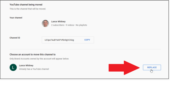 Pulsa el botón de reemplazar en la parte inferior de la pantalla de la cuenta