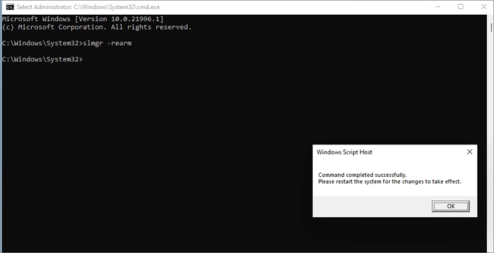 comprueba el mensaje emergente y pulsa OK
