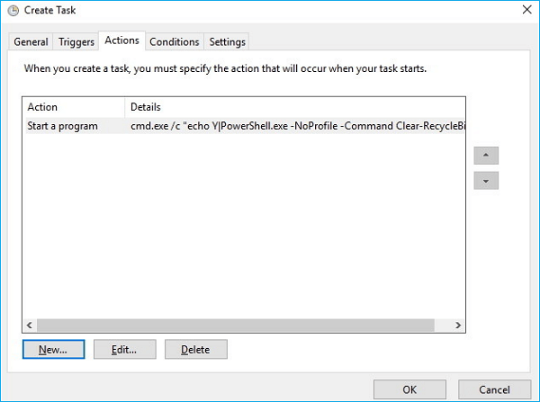 abrir la pestaña de acción