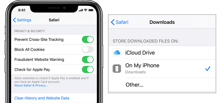 Abrir la carpeta Descargas iPhone