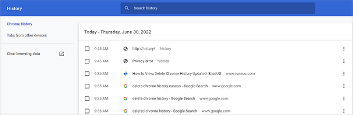 qué es la lista cronológica de Google