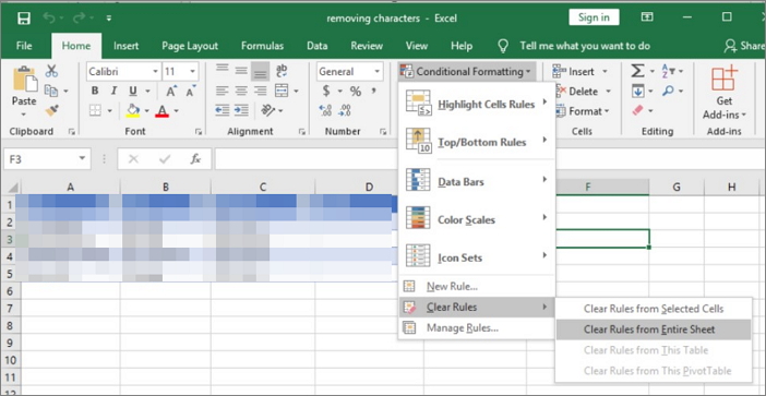 desactivar reglas de formato condicional para arreglar el cierre automático de archivos excel