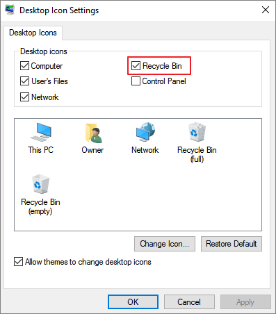 Windows 10: Recuperar Papelera de Reciclaje