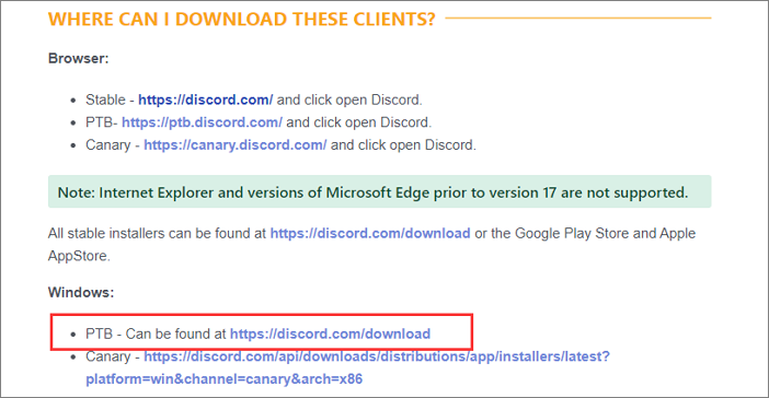 descargar discor ptb para arreglar discord no se abre