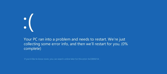 Resumen del error BSOD 0xC000021A