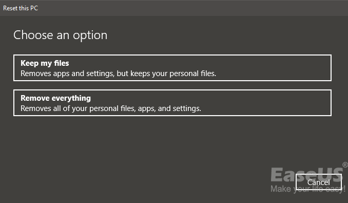 conservar mis archivos o eliminar todo