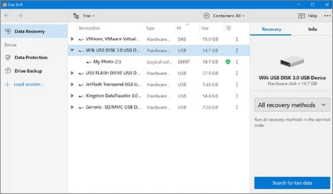 software gratuito de recuperación de datos para Windows 11 - Disk Drill