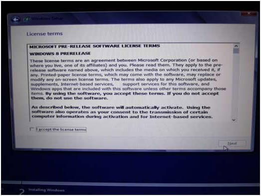 aceptar las condiciones de la licencia