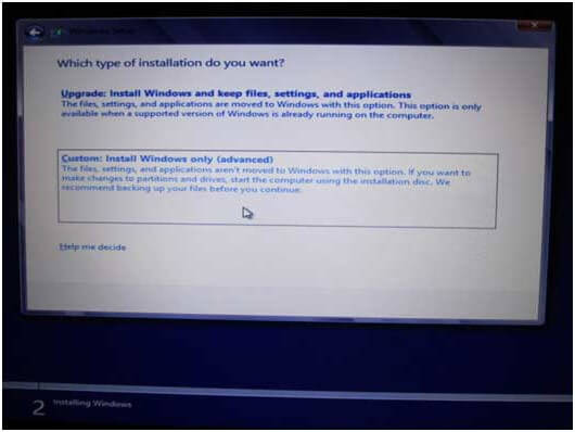 selecciona el espacio no asignado