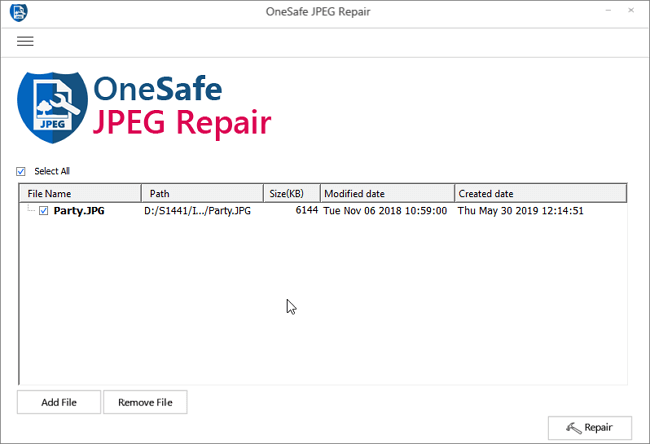 mejor software de reparación de fotos para Mac - OneSafe JPEG Repair