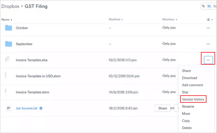 Recuperar archivos Excel sobrescritos de DropBox - 2