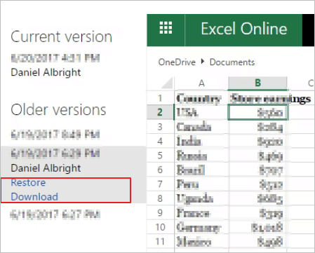 Recuperar archivos Excel sobrescritos de OneDrive - 3