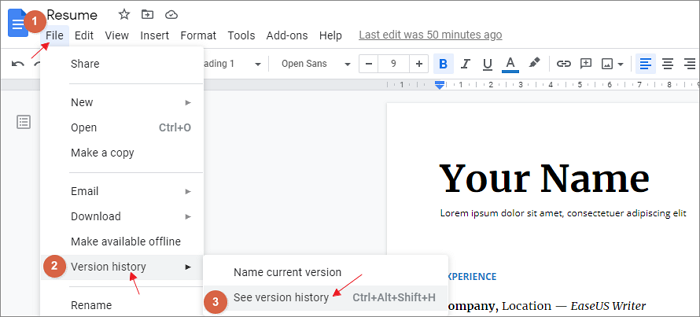 recuperar documento google docs no guardado paso 1