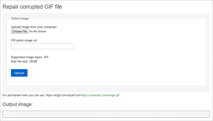 Repara en línea archivos GIF dañados