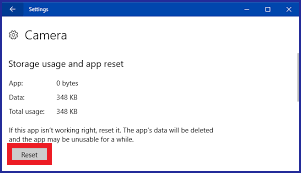 restablecer la cámara