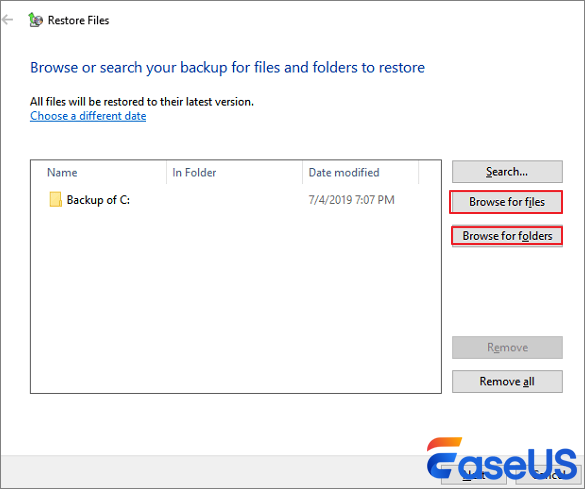 Selecciona la copia de seguridad a restaurar.