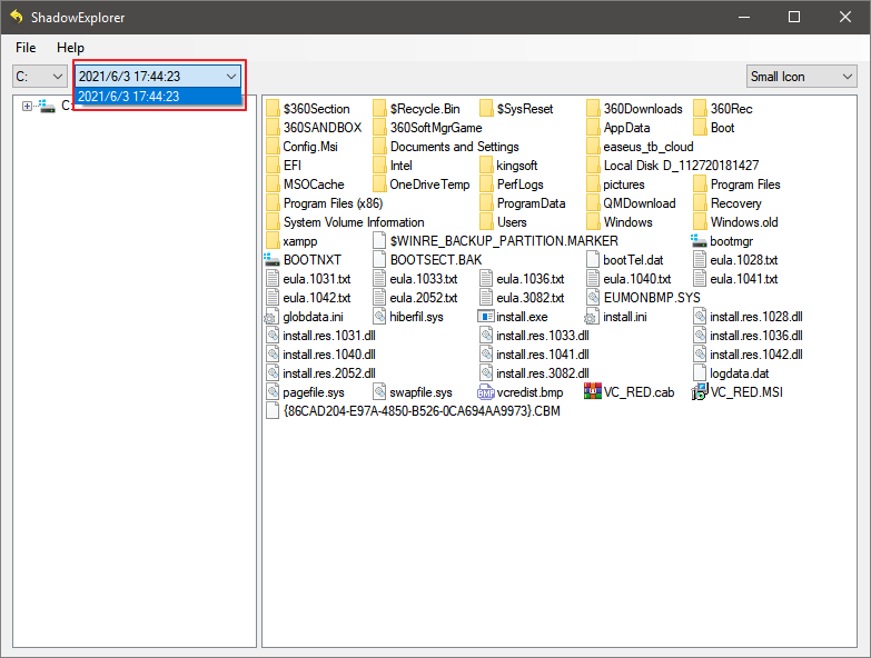 utiliza el explorador de sombras