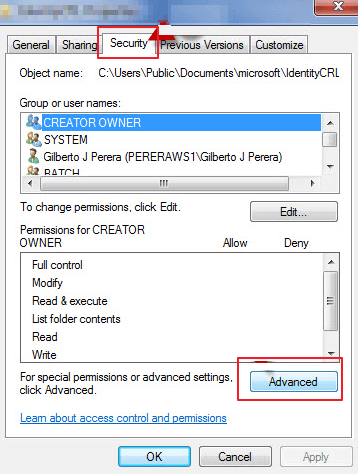 asumir la propiedad en windows 7