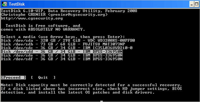 testdisk recuperación ssd