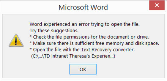 Convertidor de recuperación de textos de Word