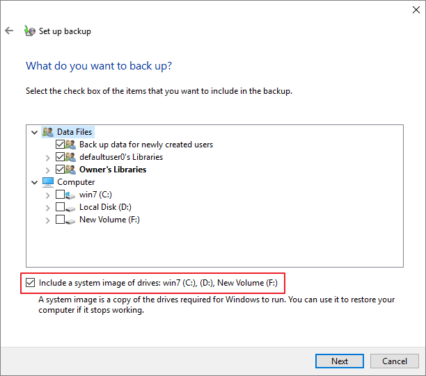 crear imagen del sistema