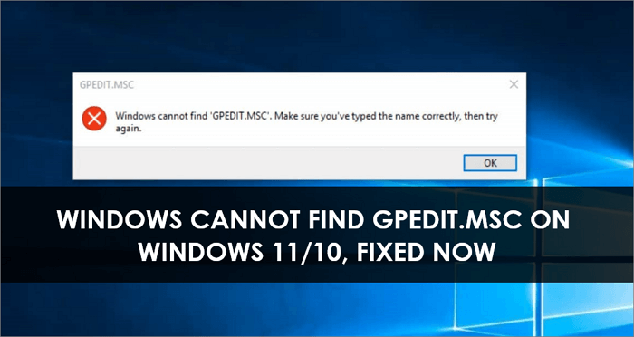 Windows no puede encontrar el error GPEDIT.MSC