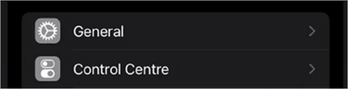Pulsa en la opción General del iPhone