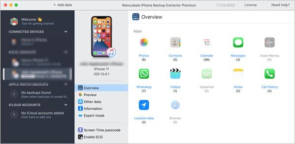Extractor de copias de seguridad del iPhone