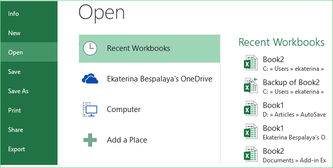 recuperar archivo excel no guardado paso 1