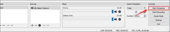 iniciar el streaming