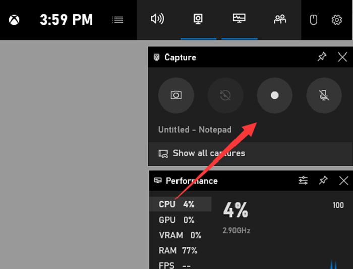 Grabador Xbox Game Bar