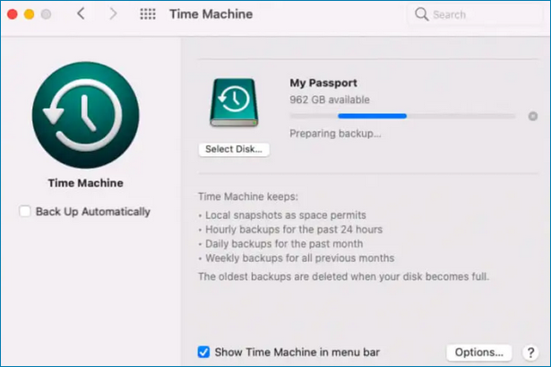 cancelar el progreso de la copia de seguridad