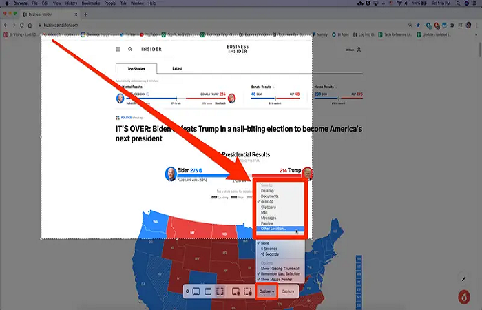 cambiar la ubicación de una captura de pantalla en el mac