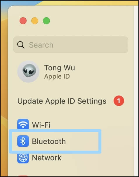 haz clic en el botón Bluetooth