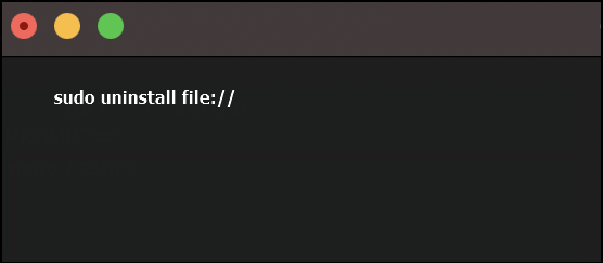Comando de desinstalación