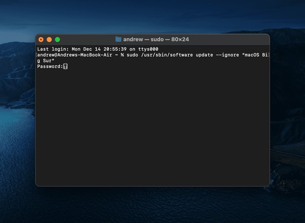 detener la actualización de macOS de forma permanente
