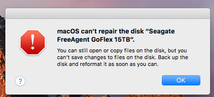 macOS no puede reparar el disco