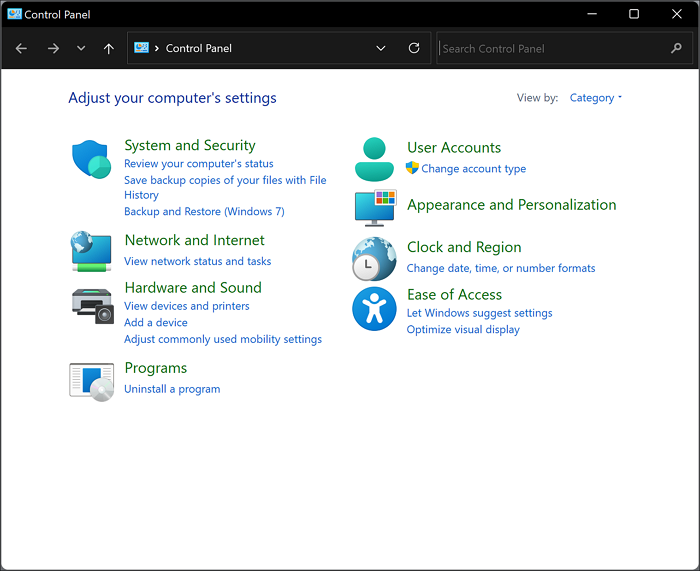 abrir la red e internet desde el panel de control