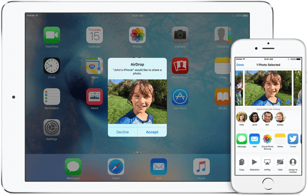 Fotos de AirDrop de iPad a iPad