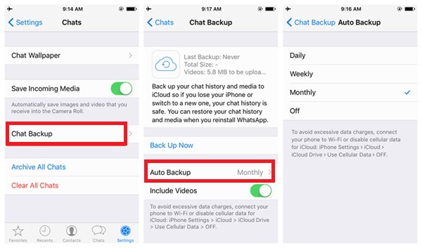 Cómo hacer una copia de seguridad de los mensajes de WhatsApp en iCloud