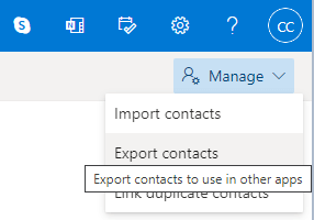 Exportar contactos de Outlook
