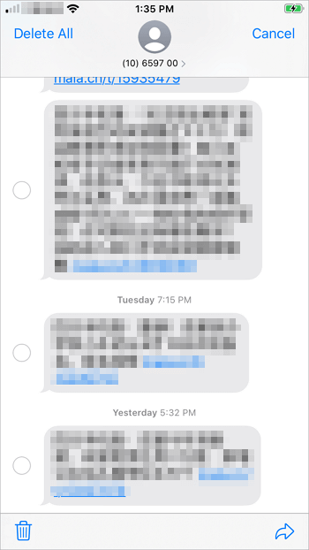 Cómo copiar una conversación de texto completa en el iPhone