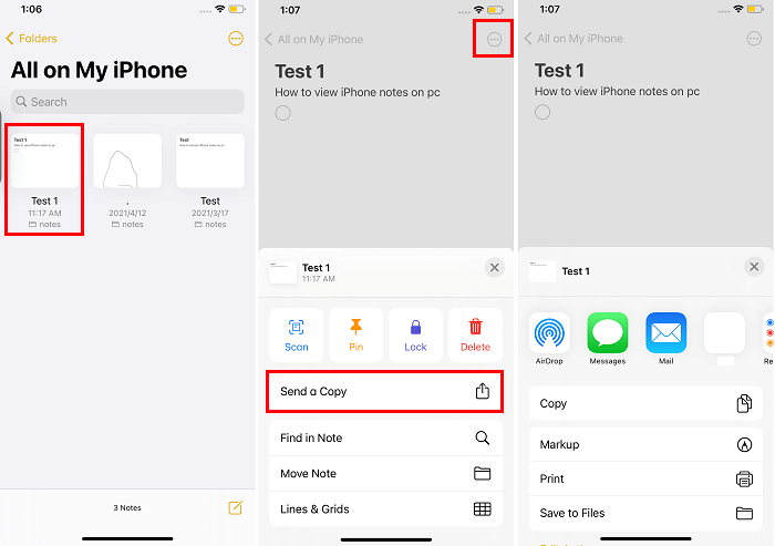 Hacer una copia de seguridad de las notas del iPhone al PC por correo electrónico