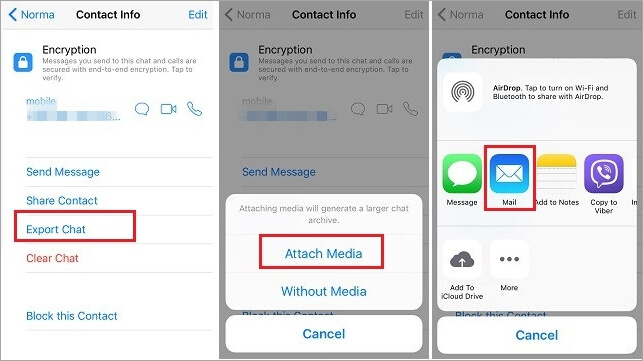 Cómo trasladar WhatsApp a un nuevo iPhone a través del correo electrónico