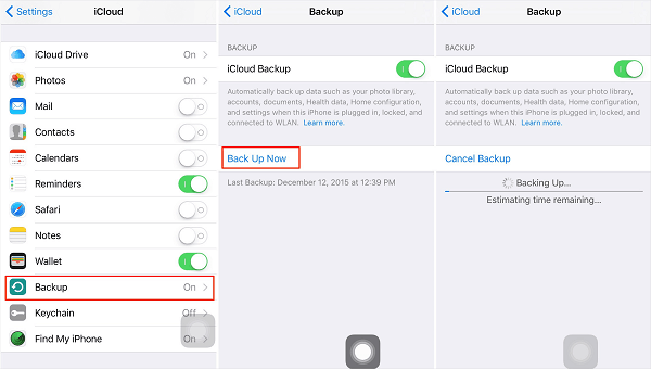 Hacer copia de seguridad del iPad con iCloud
