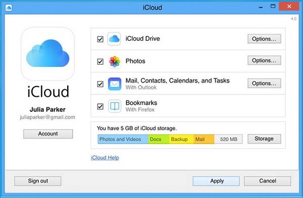 Conectar el iPhone al PC con iCloud para Windows