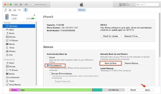 Cómo transferir mensajes de texto del iPhone al ordenador con iTunes