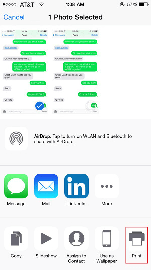 imprimir mensajes en iPhone
